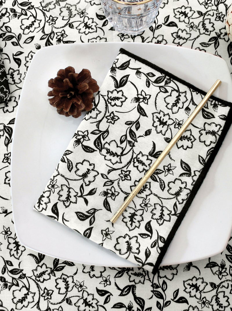 Lote de 4 servilletas de mesa con estampado floral Crudo - Kiabi