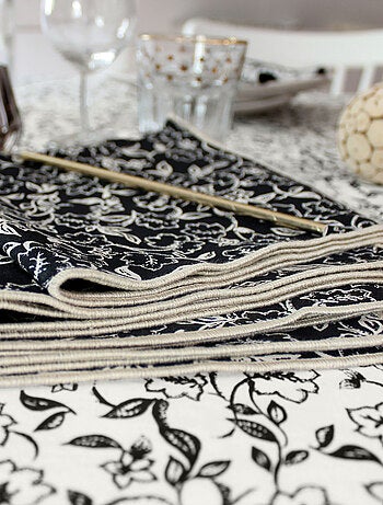 Lote de 4 servilletas de mesa con estampado floral
