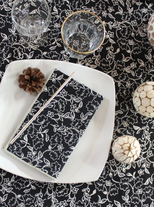 Lote de 4 servilletas de mesa con estampado floral - Kiabi