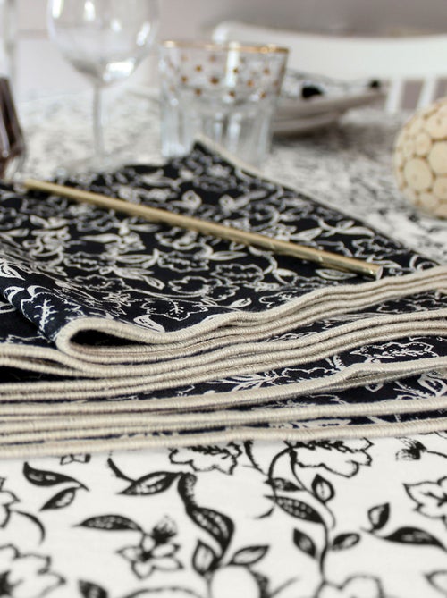 Lote de 4 servilletas de mesa con estampado floral - Kiabi