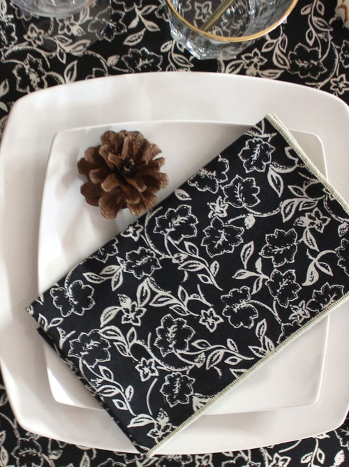 Lote de 4 servilletas de mesa con estampado floral - Kiabi