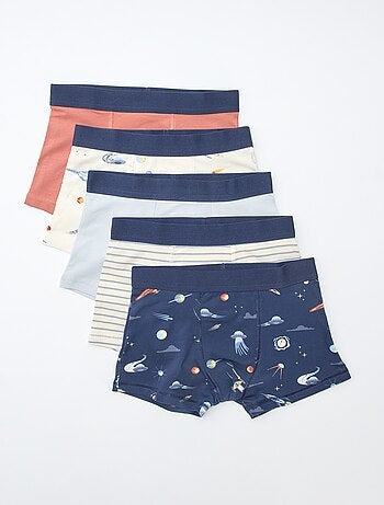 Lote de 5 bóxers lisos y estampados