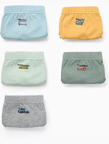 Lote de 5 calzoncillos de niño 'cars & days', multicolor