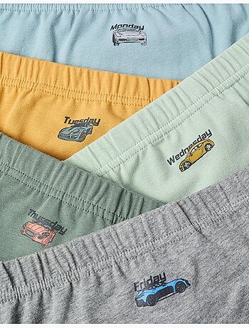 Lote de 5 calzoncillos de niño 'cars & days', multicolor