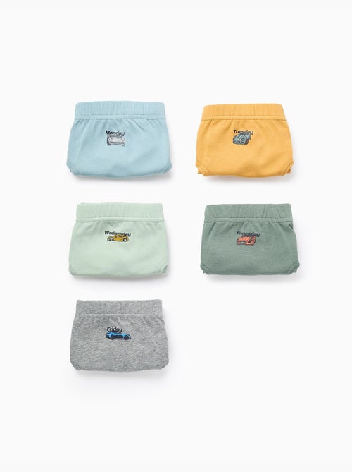 Lote de 5 calzoncillos de niño 'cars & days', multicolor - Kiabi
