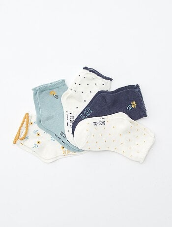 Lote de 5 pares de calcetines de punto elástico