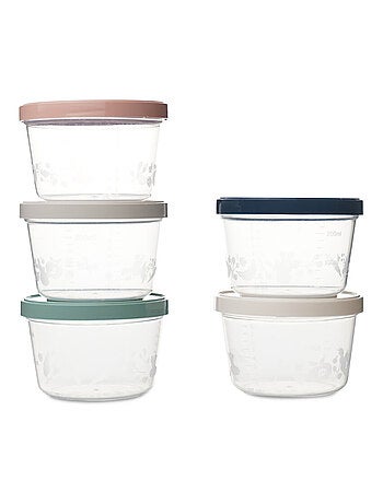 Lote de 5 recipientes Thermobaby de 250 ml para comidas de bebé, marcas de 20 ml