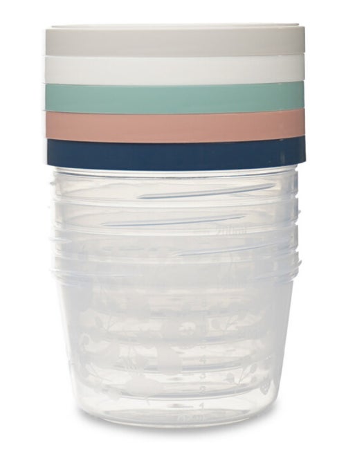Lote de 5 recipientes Thermobaby de 250 ml para comidas de bebé, marcas de 20 ml - Kiabi
