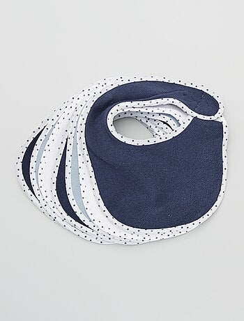 Lote de 7 baberos de rizo con velcro