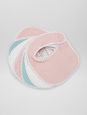 Lote de 7 baberos de rizo con velcro