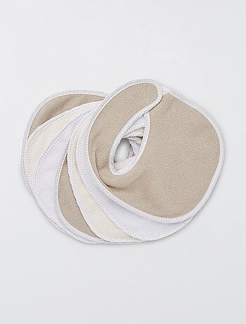 Lote de 7 baberos de rizo con velcro