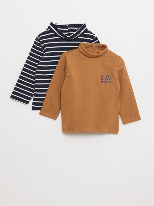 Lote de camisetas interiores de cuello alto - 2 unidades - Kiabi