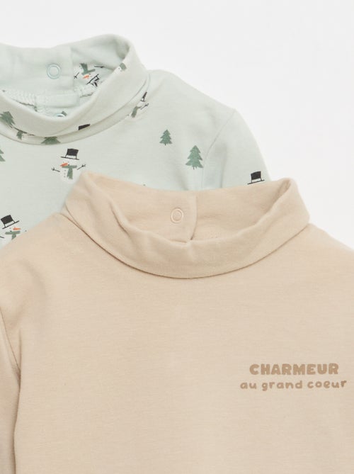 Lote de camisetas interiores de cuello alto - 2 unidades - Kiabi