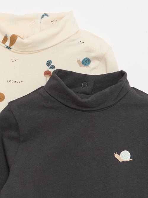 Lote de camisetas interiores de cuello alto - 2 unidades - Kiabi