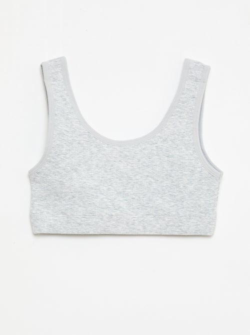 Lote de sujetadores tipo top de punto acanalado - Kiabi