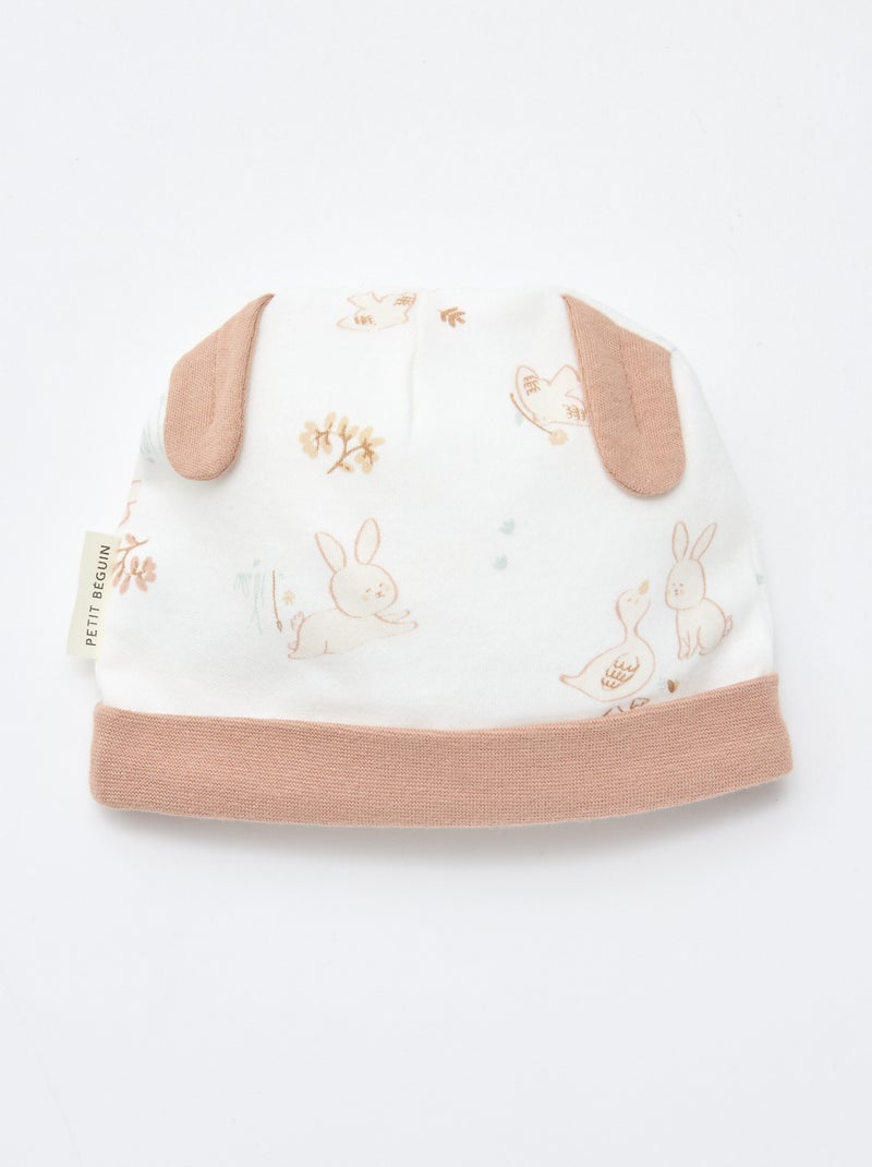 Lote gorro + guantes de recién nacido 'Petit Béguin' Blanco - Kiabi
