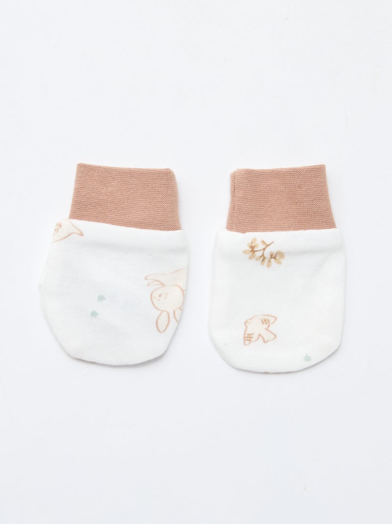 Lote gorro + guantes de recién nacido 'Petit Béguin' Blanco - Kiabi