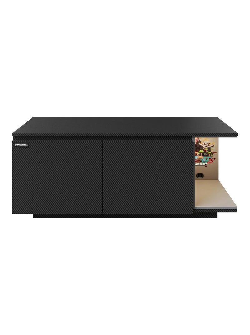 Lowboard 2 puertas y compartimento con LED 'Roba' - Minecraft Negro Multicolor - Kiabi