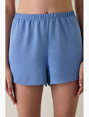 Luna short de pijama de satén con encaje penti