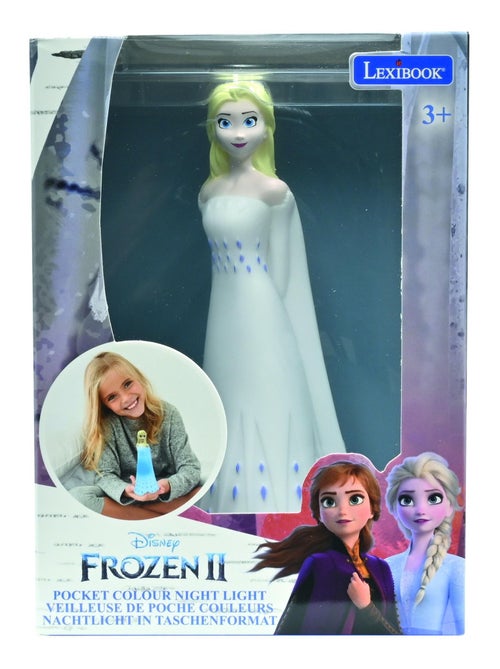 Luz nocturna de bolsillo con cambio de color y diseño 3D de Frozen Elsa aprox. 13cm - Kiabi