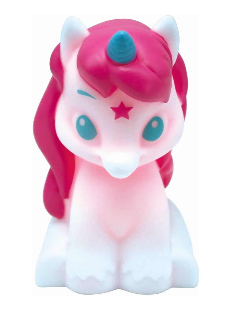 Luz nocturna de bolsillo con cambio de color y diseño 3D de unicornio Aprox. 13 cm Blanco - Kiabi