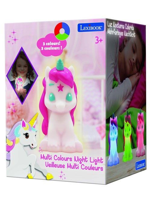 Luz nocturna de bolsillo con cambio de color y diseño 3D de unicornio Aprox. 13 cm - Kiabi