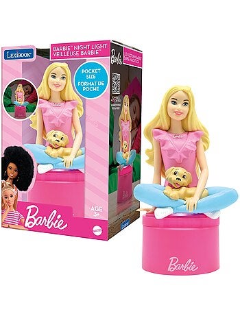 Luz nocturna de bolsillo con cambio de color y dise?o 3D de Barbie