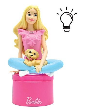 Luz nocturna de bolsillo con cambio de color y dise?o 3D de Barbie