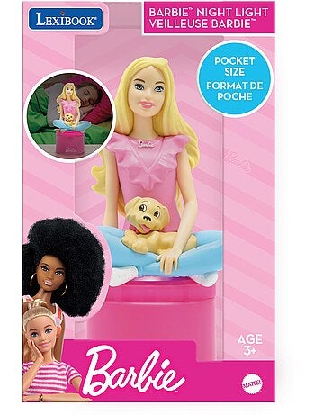 Luz nocturna de bolsillo con cambio de color y dise?o 3D de Barbie