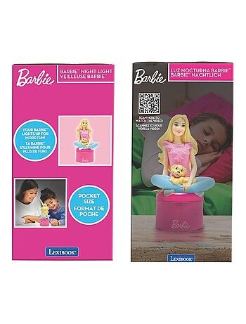 Luz nocturna de bolsillo con cambio de color y dise?o 3D de Barbie