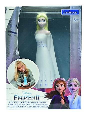Luz nocturna de bolsillo con cambio de color y dise?o 3D de Frozen Elsa aprox. 13cm