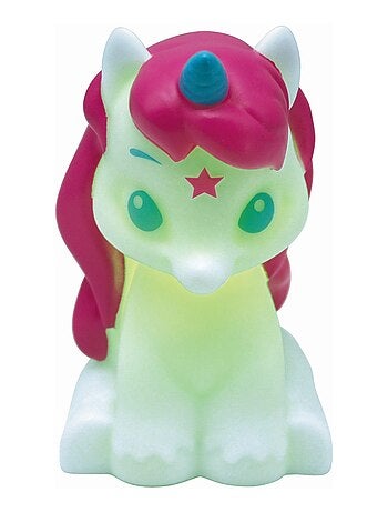 Luz nocturna de bolsillo con cambio de color y dise?o 3D de unicornio Aprox. 13 cm