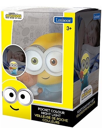 Luz nocturna de bolsillo que cambia de color con diseño 3D de los Minions aprox. 13 cm