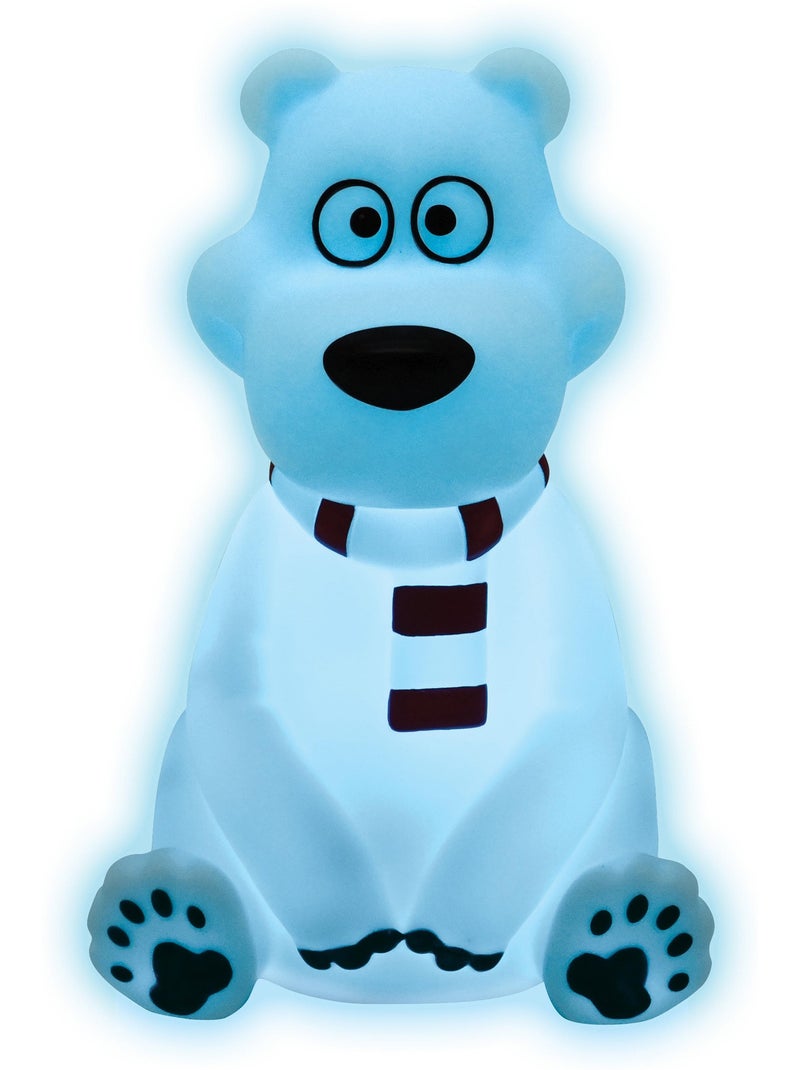 Luz nocturna de bolsillo que cambia de color con dise?o 3D de Oso Polar Aprox. 13cm Blanco - Kiabi