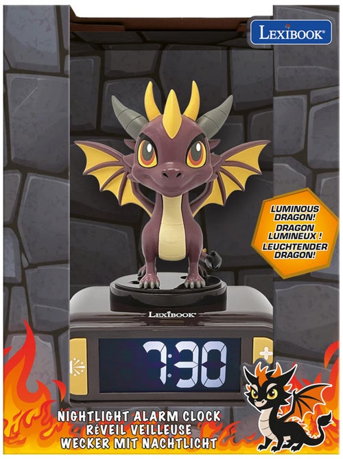 Luz nocturna Drag?n Reloj despertador con sonidos - Kiabi