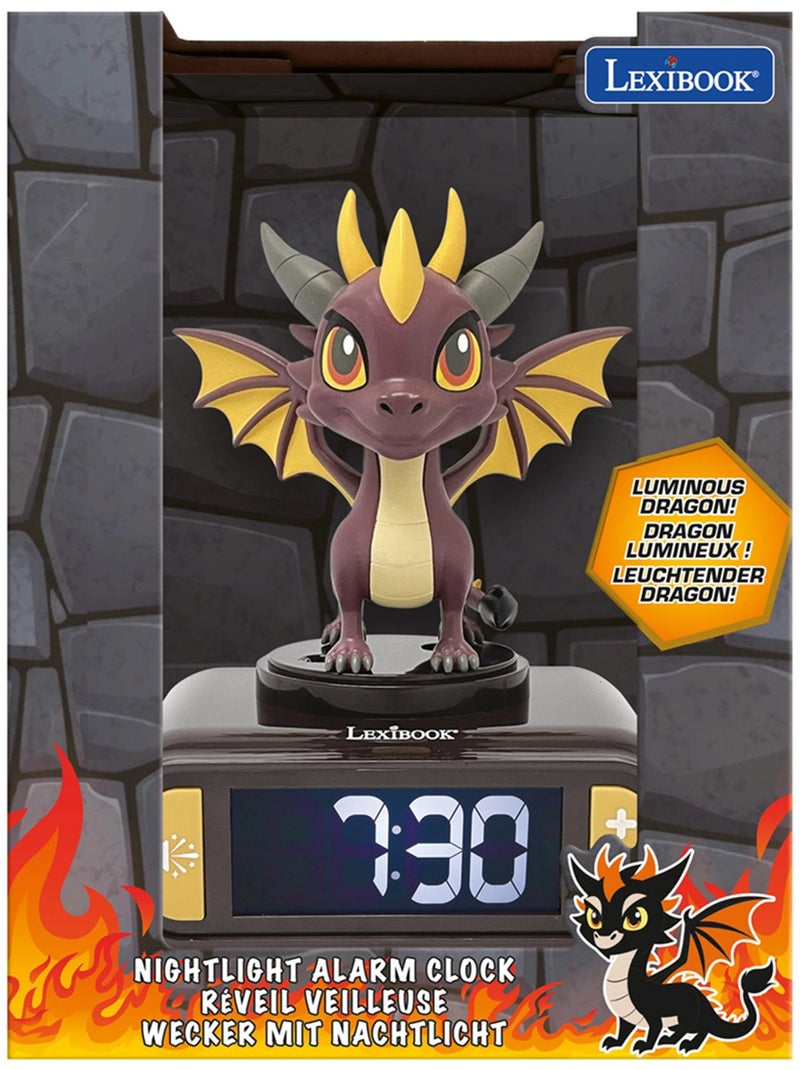 Luz nocturna Drag?n Reloj despertador con sonidos Marr?n - Kiabi