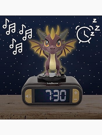 Luz nocturna Dragón Reloj despertador con sonidos