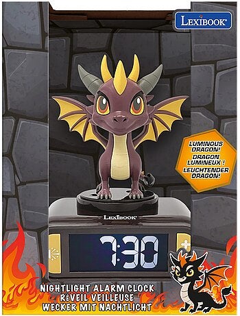 Luz nocturna Dragón Reloj despertador con sonidos