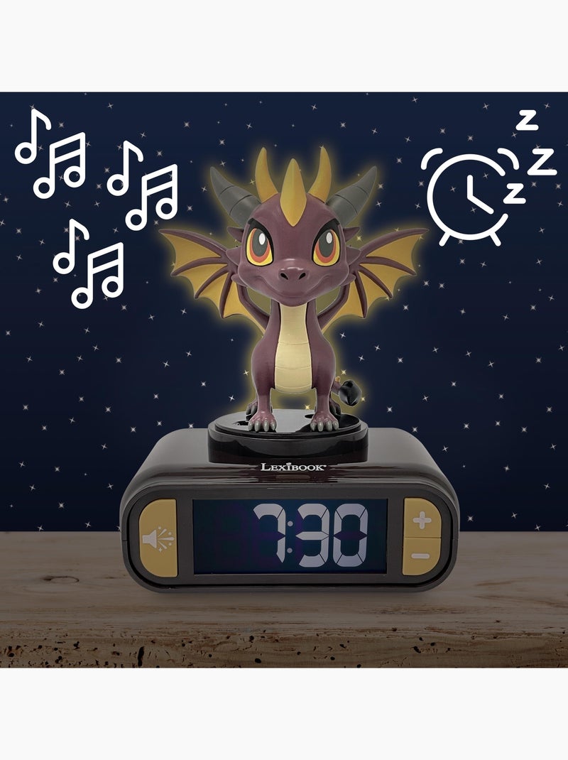 Luz nocturna Dragón Reloj despertador con sonidos Marrón - Kiabi
