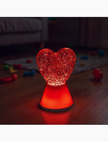 Luz nocturna infantil rgb con purpurina en forma de corazón | Little L