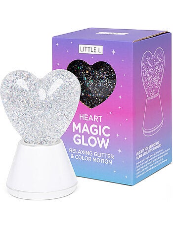 Luz nocturna infantil rgb con purpurina en forma de corazón | Little L