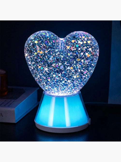 Luz nocturna infantil rgb con purpurina en forma de corazón | Little L - Kiabi
