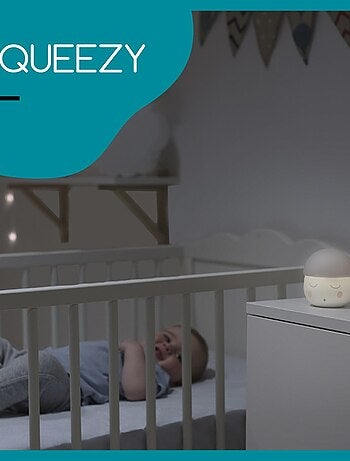 Luz nocturna para bebés Squeezy - 200 horas de autonomía - Recarga por USB o adaptador 'Babymoov'