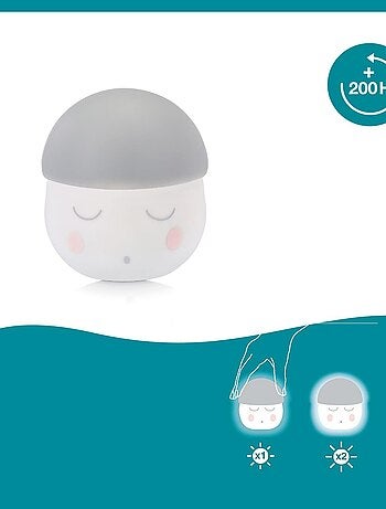 Luz nocturna para bebés Squeezy - 200 horas de autonomía - Recarga por USB o adaptador 'Babymoov'