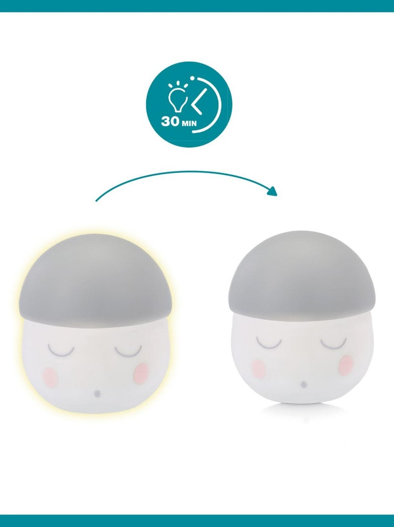 Luz nocturna para bebés Squeezy - 200 horas de autonomía - Recarga por USB o adaptador 'Babymoov' Gris - Kiabi