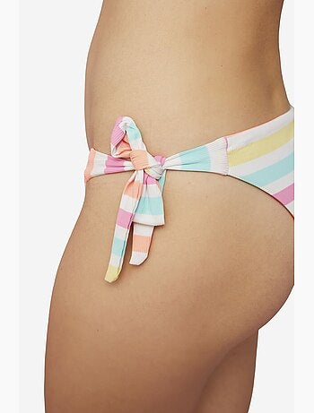 Macaron braguita de bikini brasileña a rayas con lazos penti