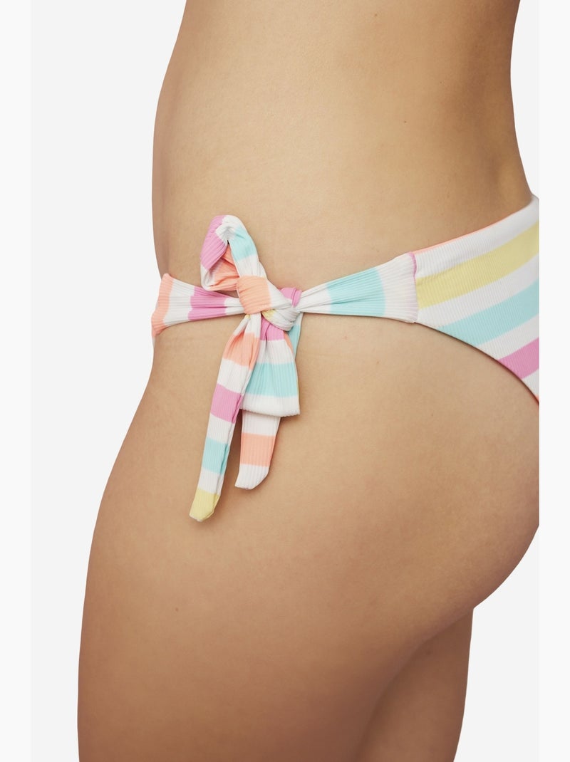 Macaron braguita de bikini brasileña a rayas con lazos penti Rosa - Kiabi