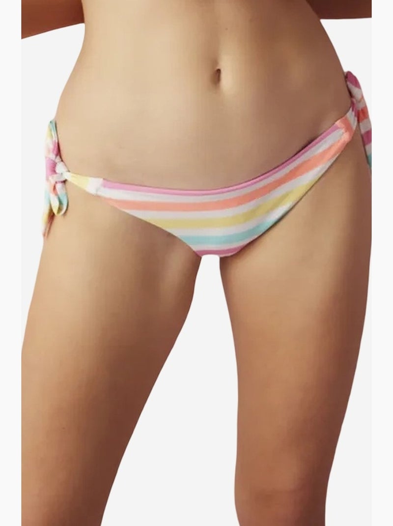 Macaron braguita de bikini brasileña a rayas con lazos penti Rosa - Kiabi