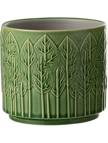 Macetero de cerámica con motivo de árbol - AFIBEL