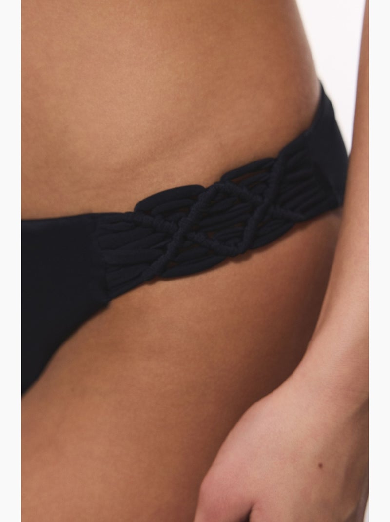 Macrame braga de bikini de tiro bajo penti Negro - Kiabi
